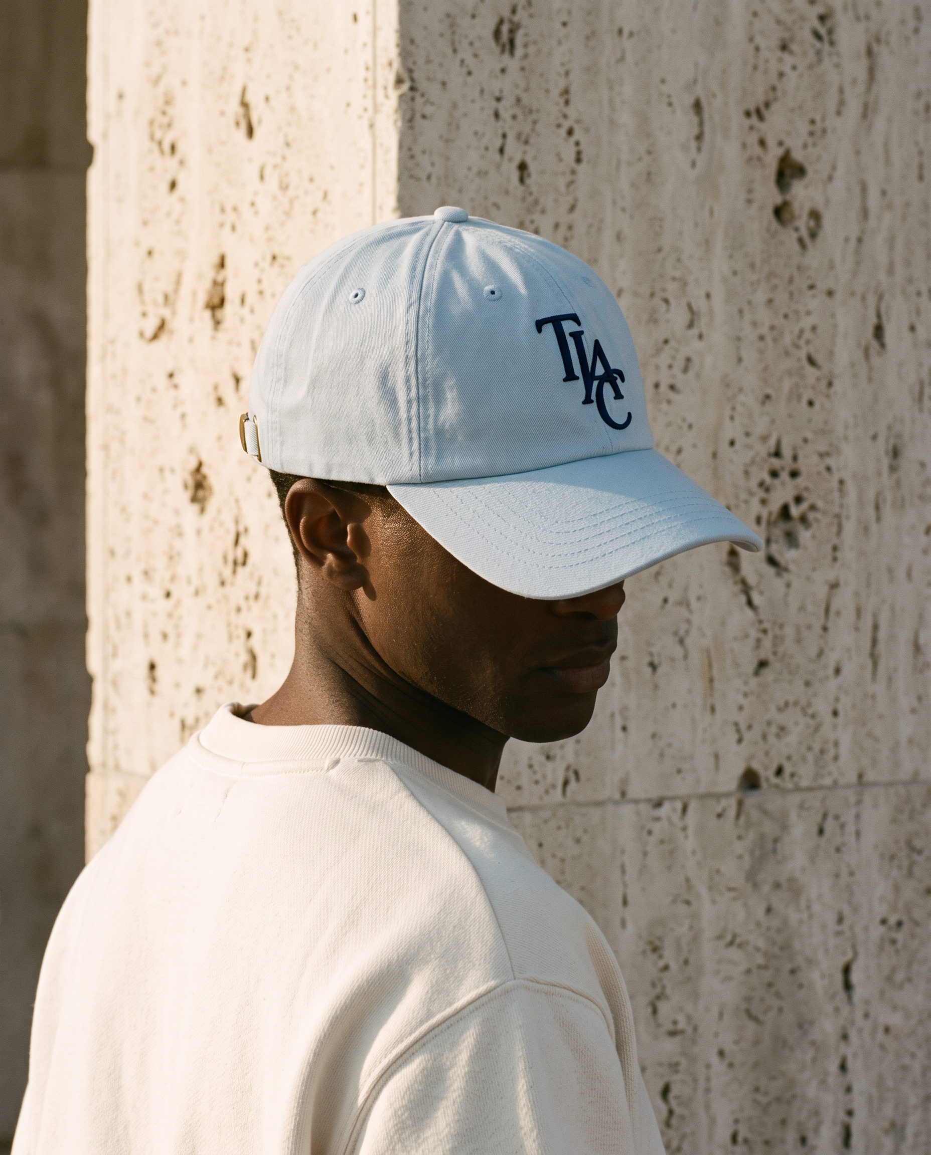 TIAC monogram structured cap in coastal light