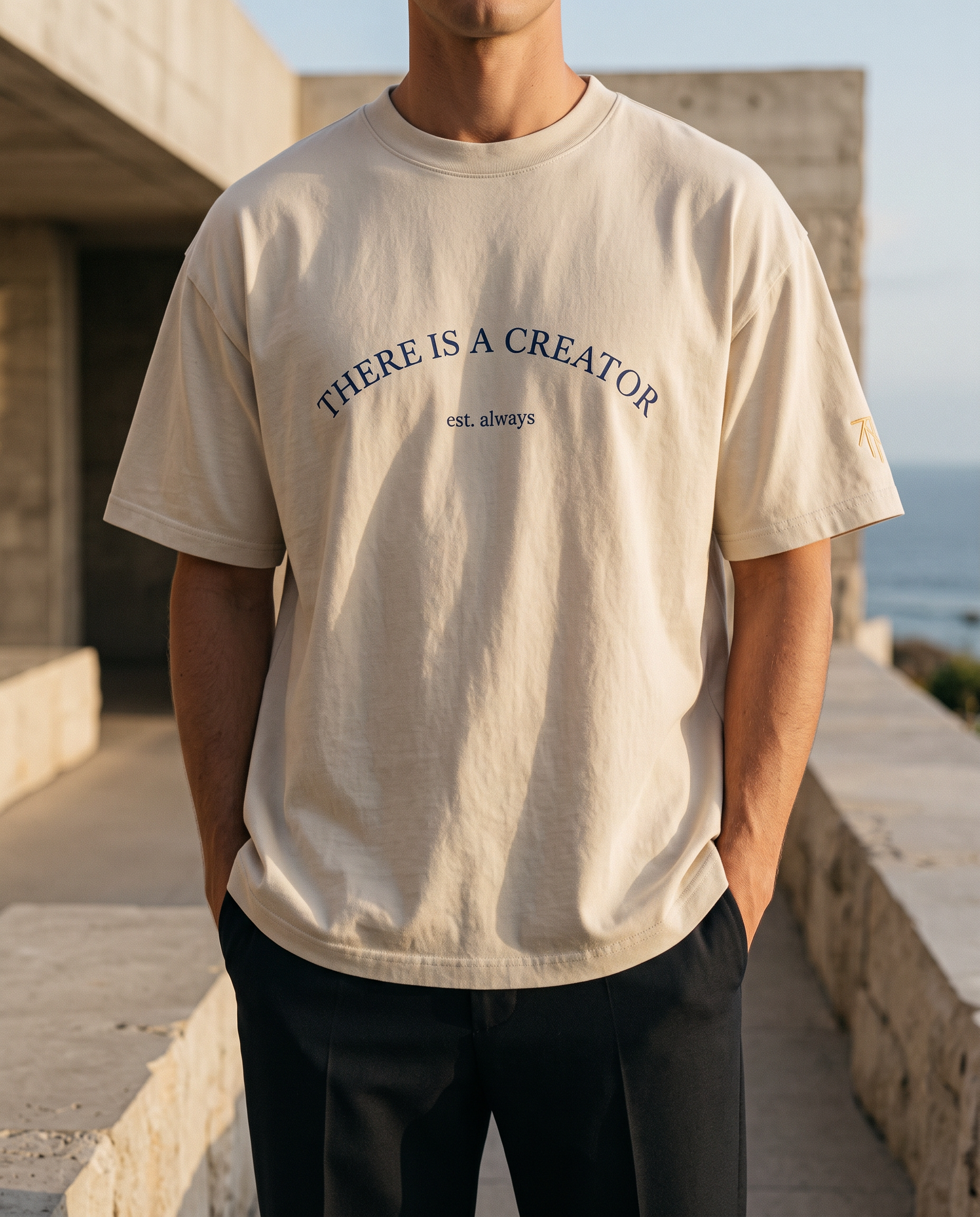 Est. Always tee styled in warm coastal light