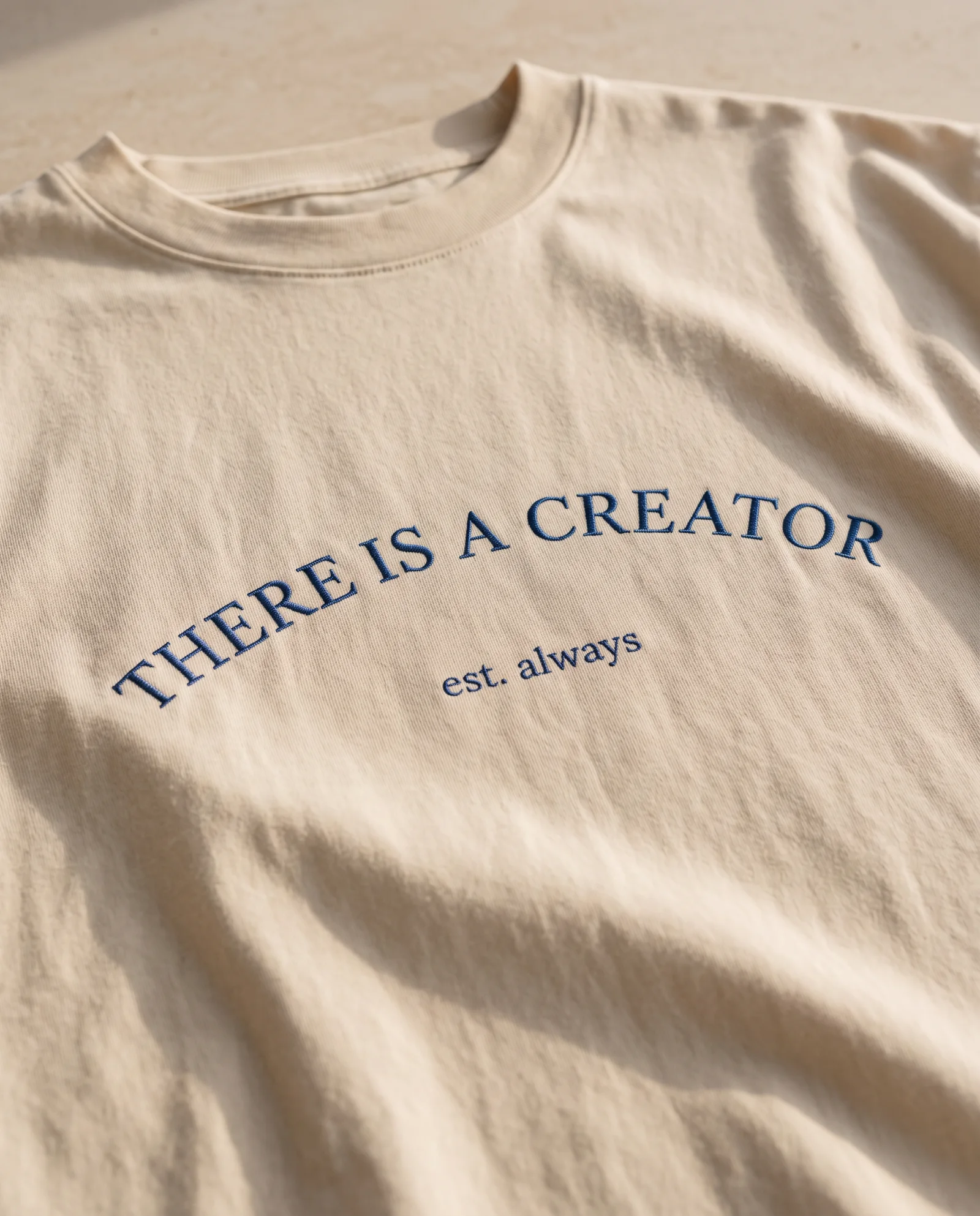 Est. Always tee embroidery and cotton detail